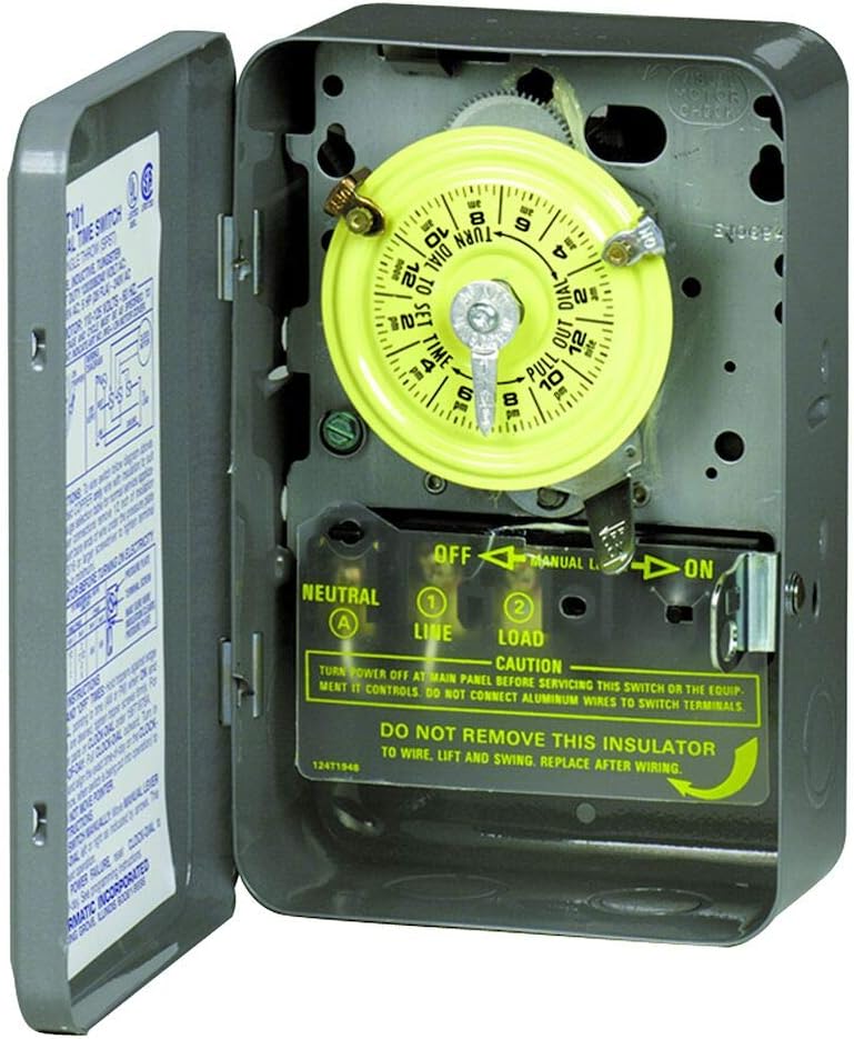 Intermatic T103 Mechanical Time Switch, Gray - Wall Timer Switches - 