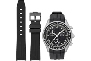Niziruoup Rubber Strap for Omega x Swatch MoonSwatch Speedmaster/Rolex Watch/SEIKO Watch 20mm, Curved No Gap Premium TPU Soft Durable Rubber Original Watch Bracelet Replacement Band for Men Women