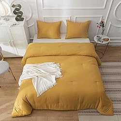 Cottonight Mustard Yellow Comforter Sets Full Dark
