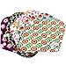Wegreeco Reusable Menstrual Pads for Women - Sanitary Pads, Panty Liners, Soft Cloth - 5 Pack, 1 Wet Bag (Small, Flower)
