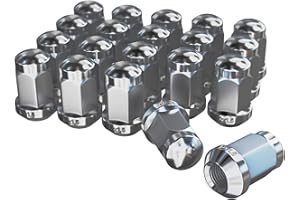 NPAUTO Chrome Wheel Lug Nuts 12x1.5 Bulge Acorn Conical Seat - 19mm Hex Replacement for Honda Accord Civic CR-V, Ford Escape Focus Fusion, Compass, Patriot, Dodge Grand Caravan, Pack of 20