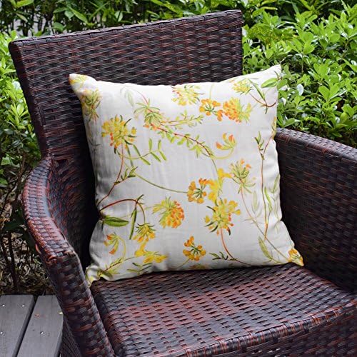 Whoyun Throw Pillow Covers Decorative Spring Home Decor 18 x 18 Pillowcases Floral Linen Soft Cushion Cover for Couch Bed