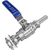 1/2 NPT Ball Valve, Weldless 304 Stainless Bulkhead for Home Brew Kettle | stainless steel 304 weldless bulkhead kit for home brew kettle, beer pot, mash tun, and controlled brewing transfer