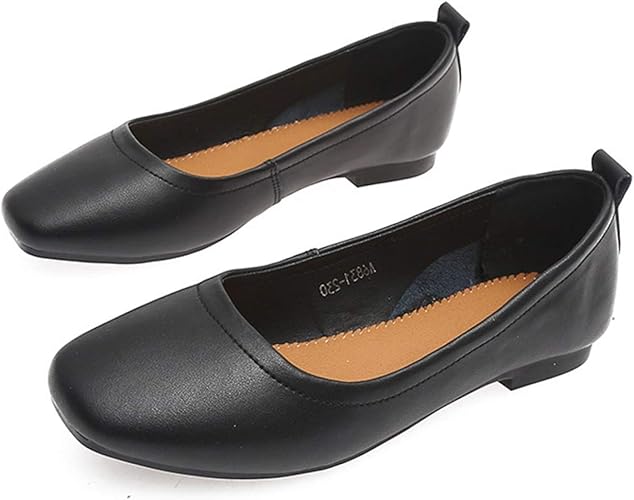 Amazon 8xui スクエアトゥ Uカット フラットパンプス パンプス 痛くない フラットシューズ スクエアパンプス フラットシューズ ローヒール バレエシューズ レディース靴 婦人靴 幅広 3e スクエア 踏めるパンプススクエアトゥ パンプス