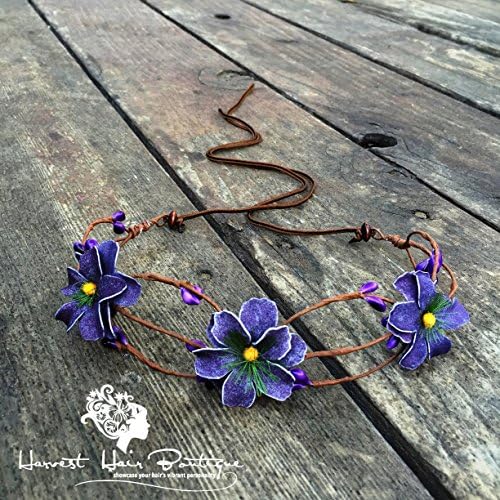 Purple Flower Crown Headband // Perfect for a summer wedding, festival headpiece, bohemian accessory // Headband for woman or teens