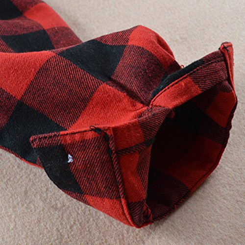 5 Happy+Sleeve+Button+Flannel+Red+Black