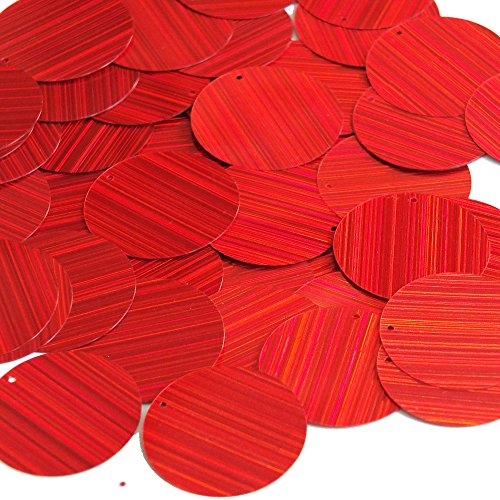 Sequin 30mm Round Red City Lights Reflective Couture loose Paillettes. Made in USA.