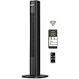 HOLMES 36" Smart WI-FI Connected Tower Fan, Alexa Fan, Voice Control, Oscillation, Digital Control Panel, Remote Control, 3 Speed Settings, 3 Modes, 15-Hour Auto-Shut Off Timer, Black Finish