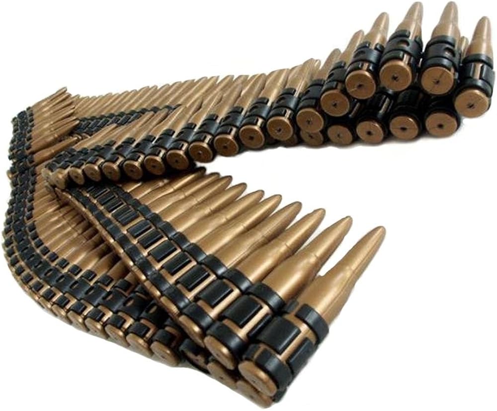 96pc Plastic Fake Bullet Belt Army Deadly Prey Soldier Fancy Dress Accessory Amazon.co.uk Clothing