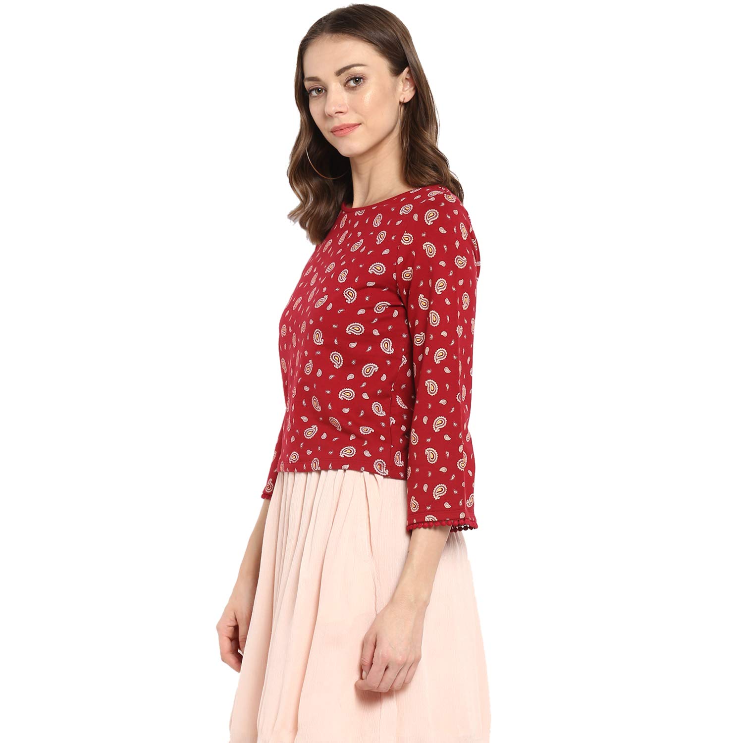 chumbak winter paisley red sweatshirt