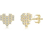 SLUYNZ 925 Sterling Silver CZ Love Heart Earrings Studs for Women Teens Sweet Love Stud Earrings