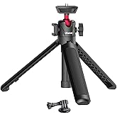 MT-16 Extendable Mini Camera Tripod, 4 Levels Adjustment 360° Ball Head Cold Shoe Lightweight Portable Vlog Travel Selfie Sti
