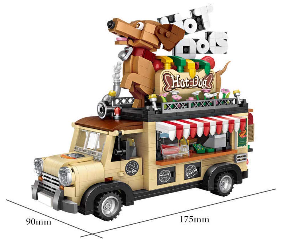 Bausteine Auto Food Truck Bus Hotdog Wagen 1317 Mini