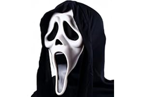 Halloween Scary Ghost Mask,Skull Ghost Horror Full Head Mask,Halloween Creepy Cosplay Prop (A)