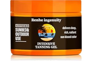 RENHE INGENUITY Intensive Tanning Gel SPF0 150 ml, Carrot Tanning Gel, Brown Tanning Gel, Natural Tanning Accelerator Cream Gel for Sunbeds & Outdoor Sun