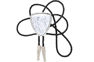 KDG Triangle Nature Agate Shape Bolo Tie Western Cowboy Celtic Black Stone Necktie For Men