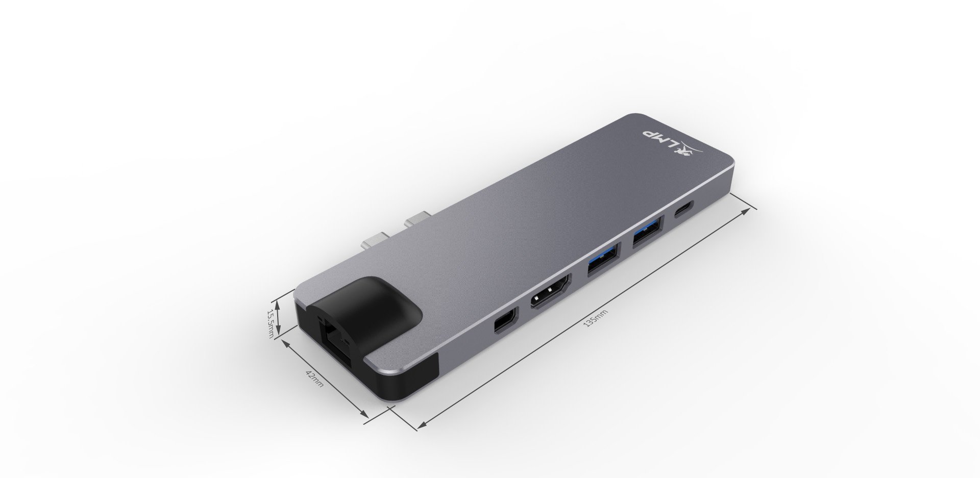 LMP USB-C Compact Dock 4K 8-Port Space Grey