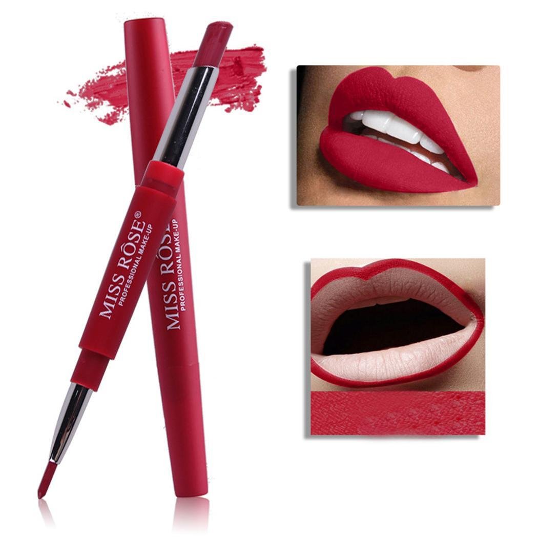 Olseti Corgy Long Lasting Waterproof Double Head Lipstick Stick and Lip Liner Makeup Tools Lipstick