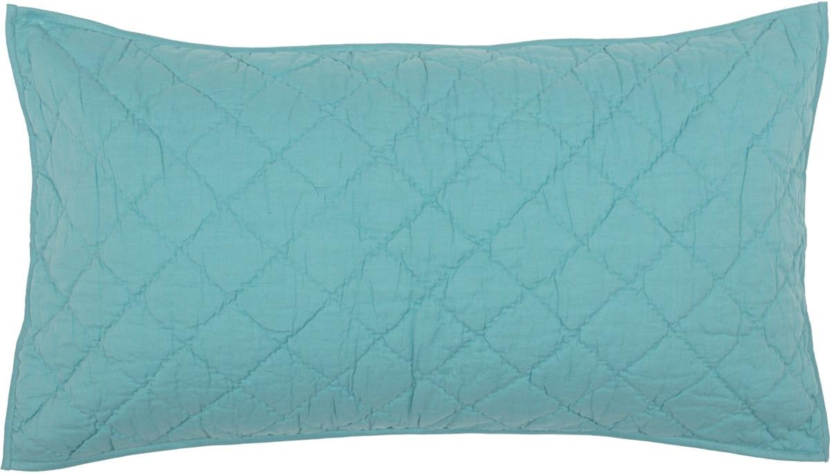 VHC Brands Southwesternding Pueblo Sham, King, Turquoise