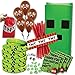 Pixel Fun Mining Birthday Party Favor Pack for 14 Guests - Includes Favor Bags, Wristbands, Stickers, Jewels, Balloons, Licorice Wrappers and TNT Bag