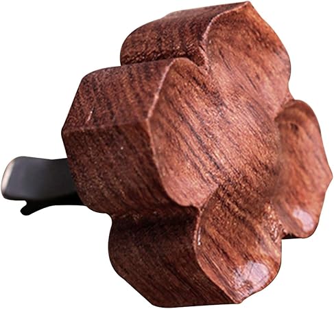 Amazon Highawkカーインテリア 猫 芳香 車用 天然ウッド 木製 車載 装飾 車 クリップ式 エアコン取り付け型 エアコン吹き出し口 飾り クローバー ローズウッド 車用芳香剤 車 バイク