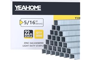 YEAHOME Light Duty Staples for Staple Gun, 3000 Counts 5/16-Inch JT21 Staples Refiil for Stapler, Suit for Upholstery, Crafts, General Repairs