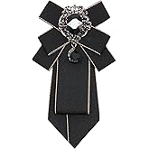 Qutdiuzy Big Crystal Bow Ties for Men, Pre-tied Adjustable Mens Bow Tie Sparkly Rhinestone Men's Bowtie for Suit Wedding Prom