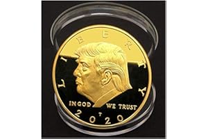 WOERDA Trump Coin; 2020 Donald Trump Large 24kt Gold Plated United States Eagle Commemorative Collectible Coin of Original Design