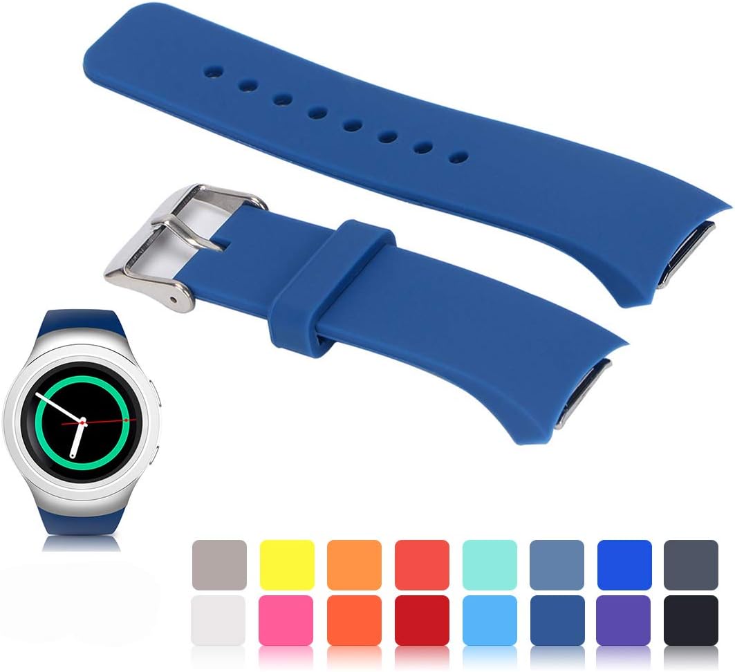 Ysang for Samsung Gear S2 SM-R720/R730 Watch Replacement Band Accessory Small/Large Size Soft Silicone Wristband Strap Smartwatch Sport Band Fit for Samsung Galaxy Gear S2 SM-720/SM-730 Smartwatch