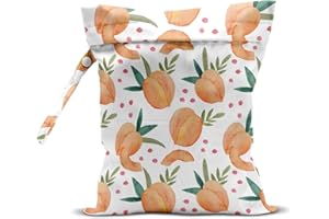zcyxuuw Wet Bag, Wet Dry Bag, Wet Bag for Swimsuit, Travel, Beach, Pool, Diapers, Dirty Yoga Gym Clothes, Toiletries, Makeup Bag, Snack Bag, Waterproof Reusable Fruit Peach Avocado Lemon