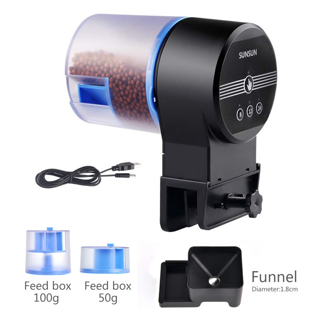 Pinmu Automatic Fish Feeder Aquarium Tank Timer Feeder Vacation Auto