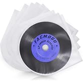 Facmogu 100PCS LP Vinyl Inner Sleeves, 12" Semi-Transparent Plastic Cover with 0.08mm Thick Anti-Static Material, for 33RPM Vinyl LP Records