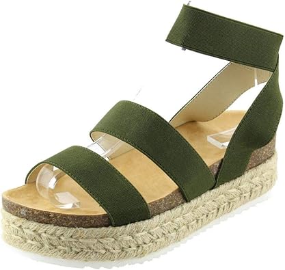 elastic strap platform sandals