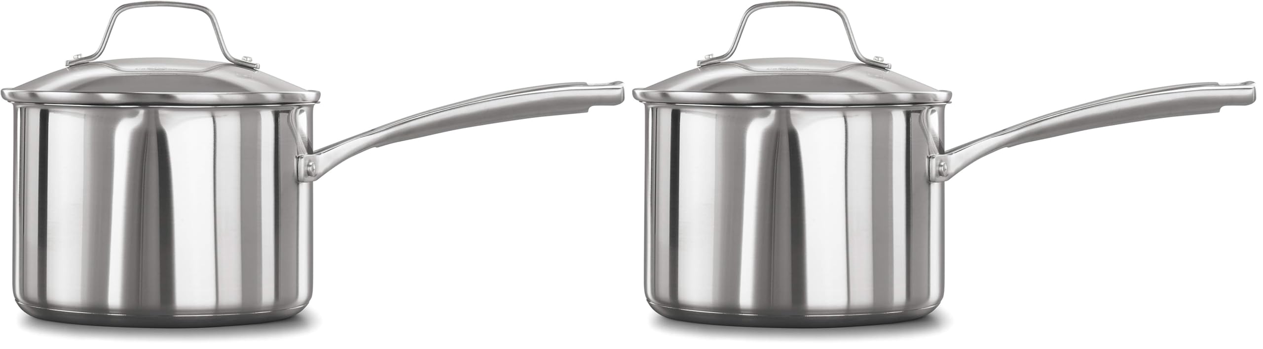 Calphalon Classic Stainless Steel Sauce Pan, 3.5-Quart, Impact-Bonded Aluminum Base, Stay-Cool Handles (Pack of 2) Image