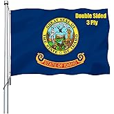 REIDFERR Idaho Flag Outdoor 3x5 Ft Double Sided Heavy Duty Polyester Idaho State Flag Long Lasting 4 Rows Hemming ID Flags with 2 Brass Grommets