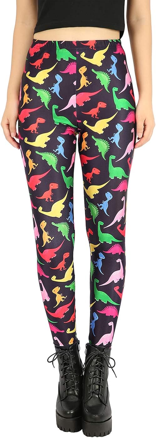 HDE Trendy Design Workout Leggings - Fun Fashion Graphic Printed Cute Patterns at  Women’s Clothing store