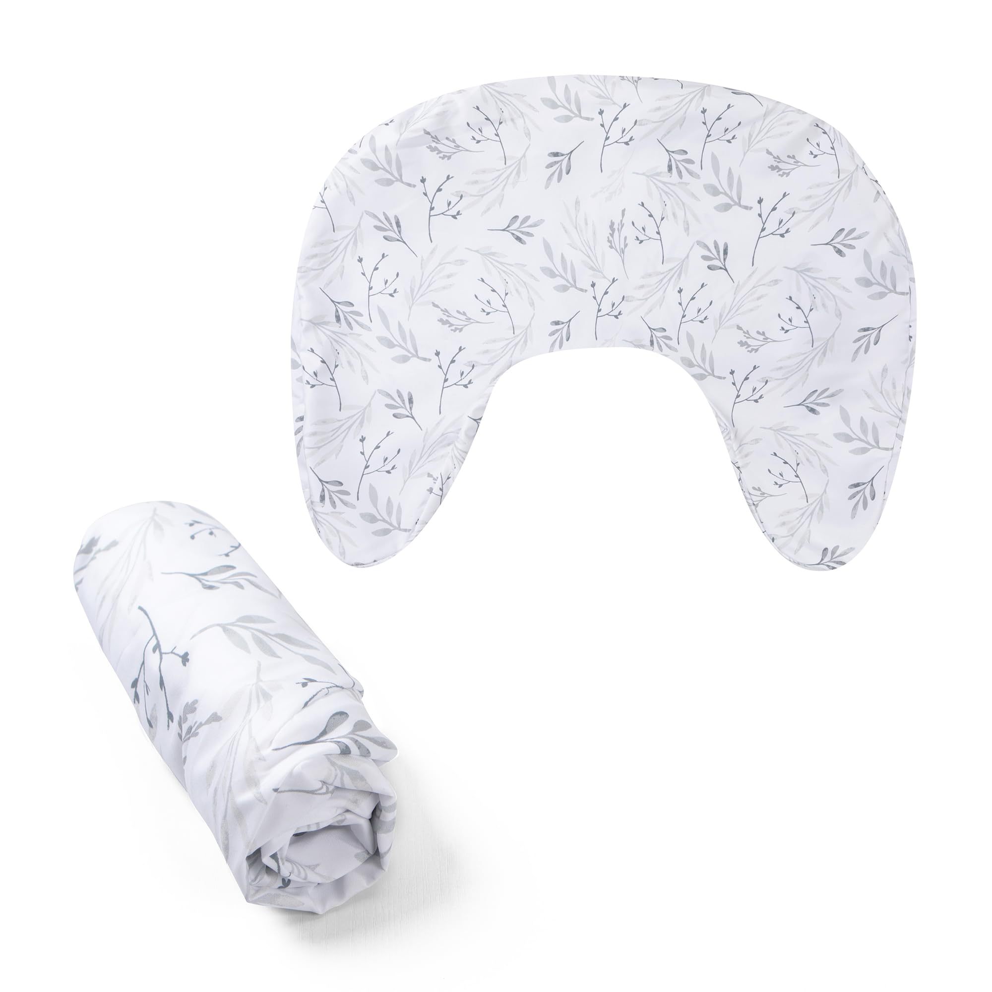 Photo 1 of Boppy Nursing Pillow Cover - Soft, Hypoallergenic Washable Microfiber Bottle & Breastfeeding Pillow Covers (Redesigned Feeding Pillow Sold Separately) - Gray Gentle Leaves