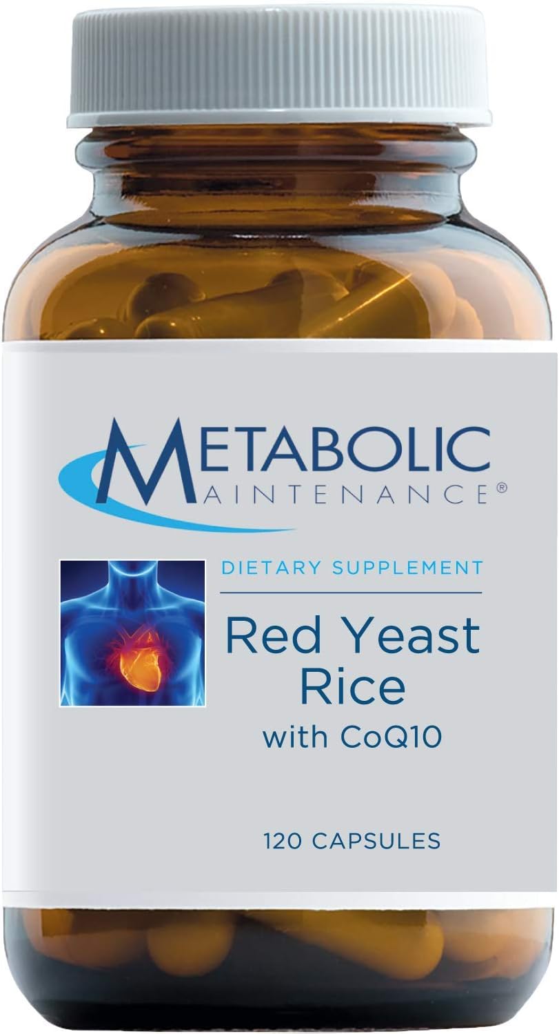 Metabolic Maintenance Red Yeast Rice with CoQ10-1200mg RYR + 200mg Coenzyme Q10 Supplement - Heart + Cardiovascular Support (120 Capsules): Health & Personal Care