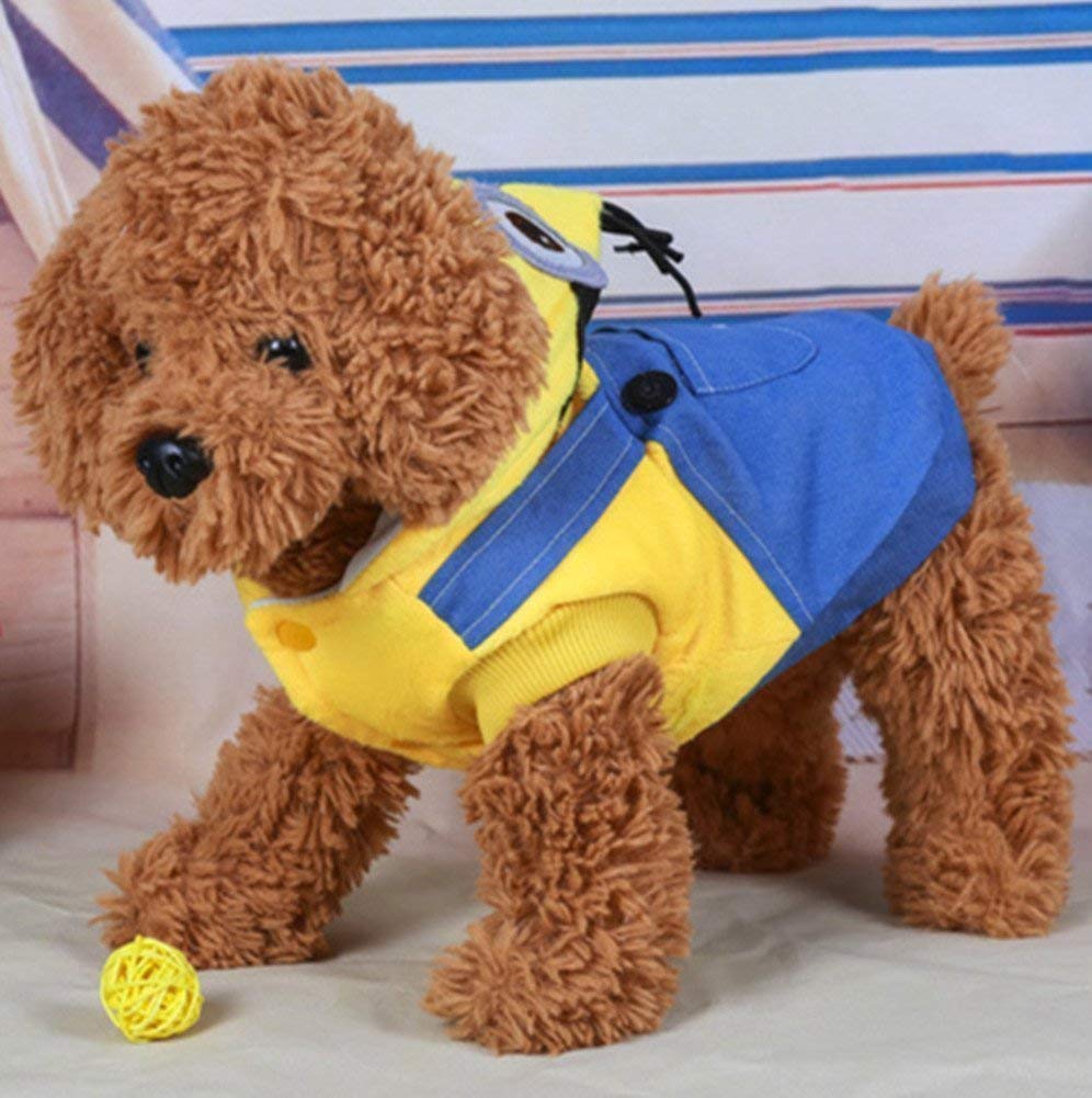 S-BBGPET Despicable Me Minion Pet Costume Clothes for Small Medium Large Dogs Winter Coat Warm Clothes