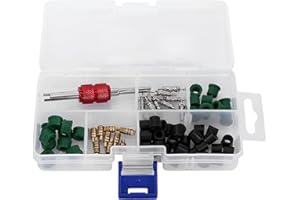 71Pcs Air Conditioning Valve Core Kit, A/C Repair Tool, 10Pcs Value Cores+50Pcs Hose Gaskets+10Pcs Values
