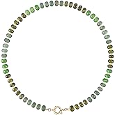 LALAPPLE Colorful Beaded Gemstone Necklace for Women, Boho Rainbow Bead Choker with Natural Stone Crystal Beads, Handmade Summer Beach Necklace Jewelry