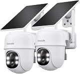 Cinnado 2K Solar CCTV System 2-Pack Outdoor Wireless AI Detection Siren 360 PTZ