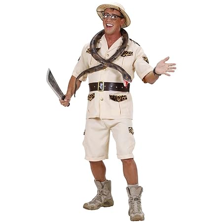 Amakando Dschungel Herrenkostüm Wildnis Safarikostüm M 50 Forscher Dschungelkostüm Safari Kostüm Karnevalskostüme Herren Urwa