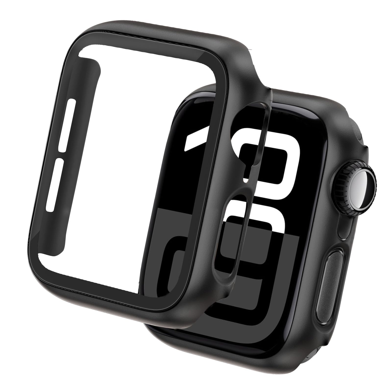 Tuocal 2 Pack Hard PC Case with Screen Protector Compatible with iWatch Series 10 46mm, 360° All-Round Ultra-thin Protector Case for Women Men Thin Glass Screen Anti-Drop Cover for 46mm iWatch