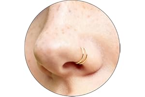 Gold Spiral Nose Piercing Jewelry – Double Hoop Nose Ring – Tiny 7mm 14K Gold Filled Nose Hoop for Women – Thin Snug Gold Nos