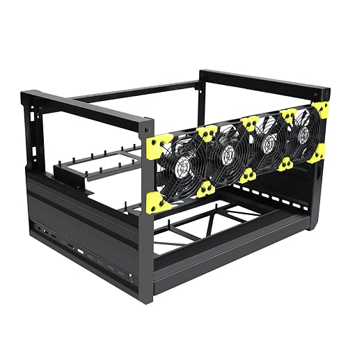 Mining Rig Frame 6 GPU Aluminum Stackable Open Air Mining Case Computer ...