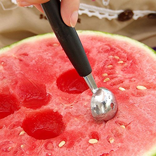 Ligntean Dessert Kitchen 1 Spoon Cream Cook Dual Stainless Ice Fruit Melon Baller Scoop - Thumbnail 4
