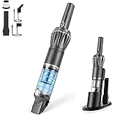 HIKALION Handheld Vacuum Cordless 25000PA, Super Lightweight 1lb with Powerful Suction, Charging Dock, Car Charger, Single Touch Empty and Detachable Dust Cup, Portable Mini Car Vac, Gray