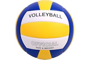 PECOGO Volleyball Size 5 PU Leather Soft Indoor Outdoor Volleyballs Sports Training Game Play Ball for Beginner, Teenager, Adult, 8.2