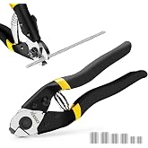 DISEN Wire Cutters Heavy Duty Cutting Up to 3/16", Cable Cutters for Fence | Metal Cutters for Thick Wire, Chicken Coop, Safety Lock, Spring Loaded, Non-slip Matte Handle, Cr-V Steel, Yellow-Black 1